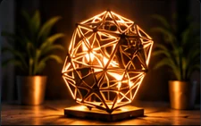 Imagine conceptuală a unui obiect decorativ cu iluminare LED